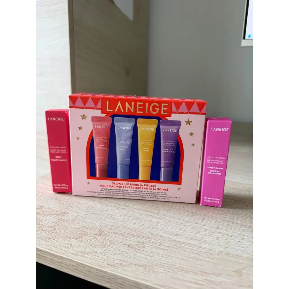 LANEIGE Lip Glowy Balm Bundle Berry Sweet Candy + 4pc Mini Set